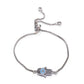 Juya Handmade Copper Adjustable Chains Micro Pave Zircon Enamel Greek Evil Eye Of Fatima Hamsa Hand Bracelets For Women Men