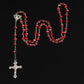 Classic 6mm Crystal Rosary Necklace, Catholic Holy Site Cross Pray Necklace, Fashion Crystal Rose Necklace