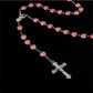 Catholic porcelain white love rosary prayer necklace, Mary blessing rosary prayer necklace, porcelain white heart-shaped beads