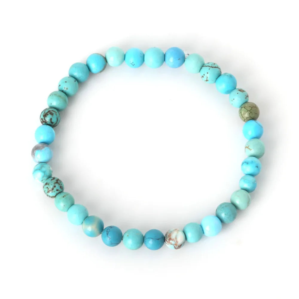 6MM Natural Stone Loose Spacer Beads Bracelet Men Power Charm Bracelet Energy Yoga Mala stretch Bracelets for women