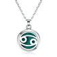 New 12 Constellations Aroma Necklace Stainless Steel Magnetic Pendant Aromatherapy Essential Oil Diffuser Perfume Locket Jewelry
