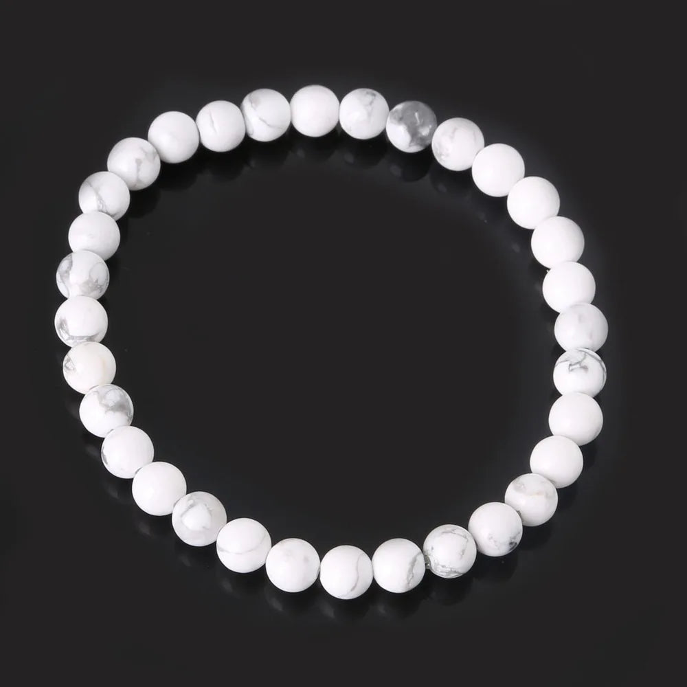 6MM Natural Stone Loose Spacer Beads Bracelet Men Power Charm Bracelet Energy Yoga Mala stretch Bracelets for women
