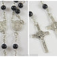 6mm Black Glass Rosary Beads Saint Benedict Medal INRI JESUS Cross Pendant Catholic Christian Fashion Religious Jewelry