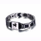 Vnox Gents Carbon Fiber Bracelets for Men Twelve Constellation Gemini Leo Engraved Stainless Steel Bio Energy with tool