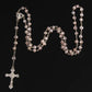 Classic 6mm Crystal Rosary Necklace, Catholic Holy Site Cross Pray Necklace, Fashion Crystal Rose Necklace