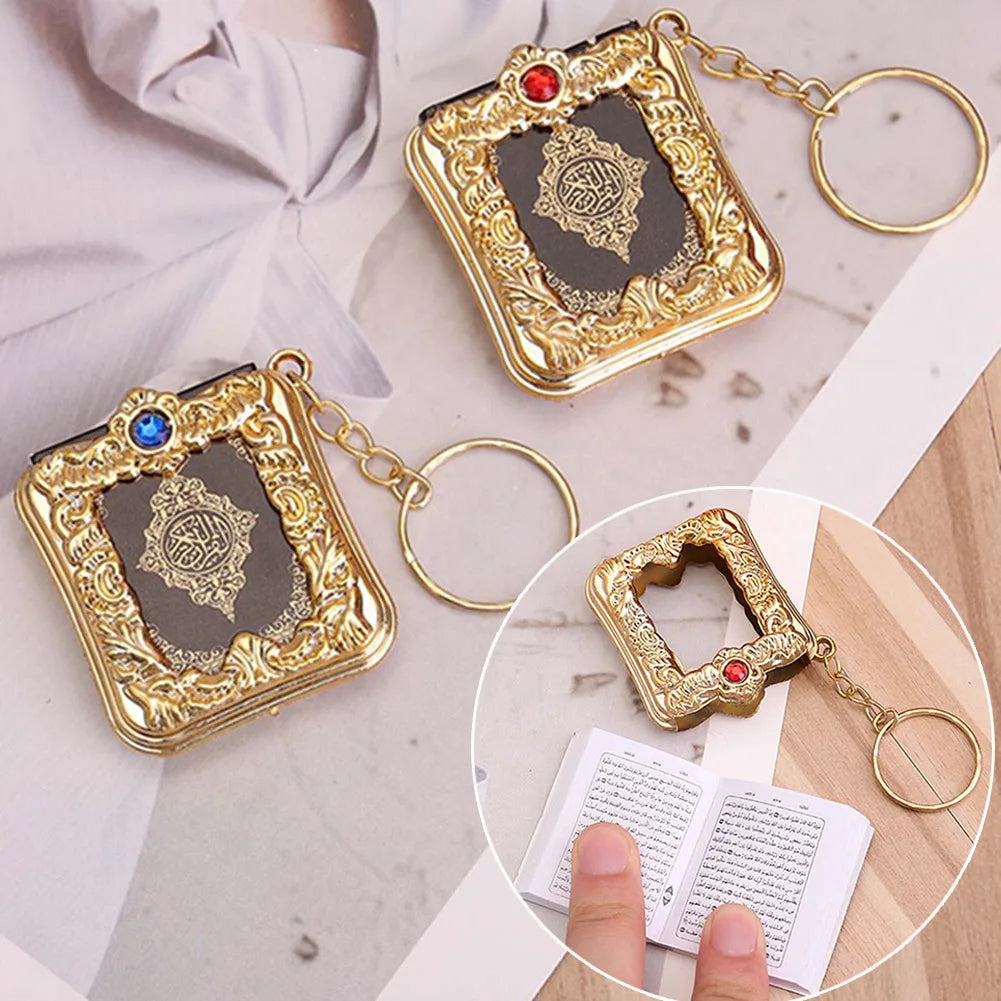 Muslim New Style Can Read Key ring Ark Quran Islamic Pendant Keychain Real Paper Pendant Religious Jewelry Wholesale