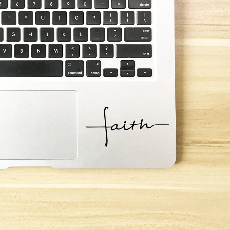 Faith Cross Decal Christian Religious Vinyl Sticker Car Window Decor ,  Women's Christian Laptop Decals for Apple MacBook Decor