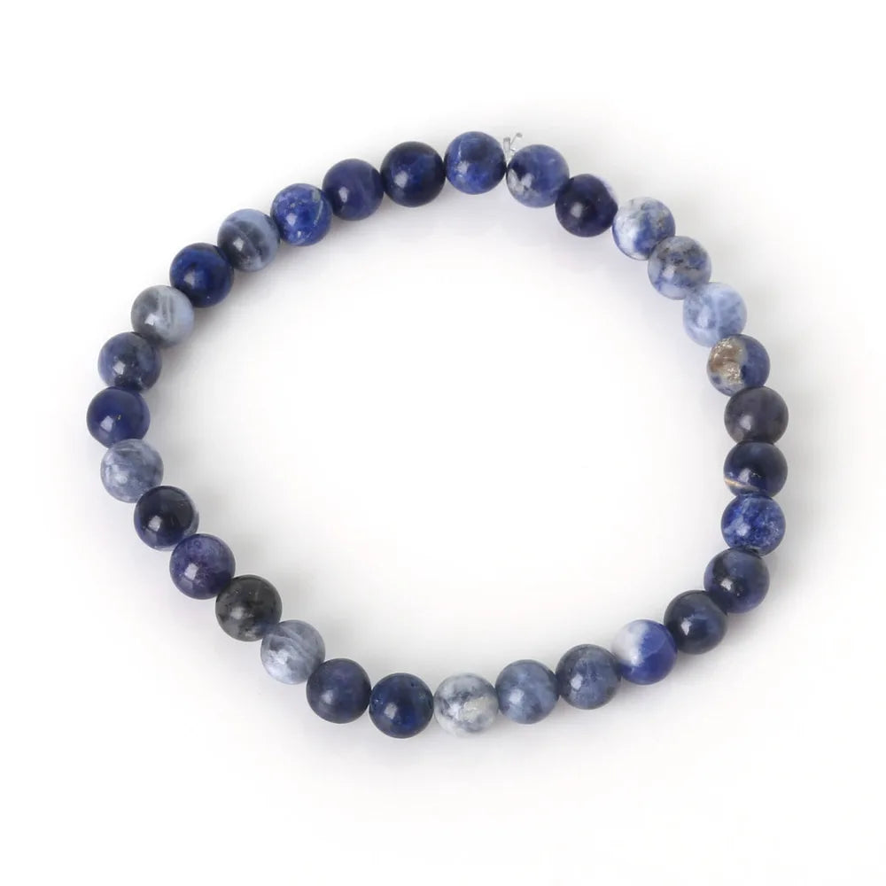 6MM Natural Stone Loose Spacer Beads Bracelet Men Power Charm Bracelet Energy Yoga Mala stretch Bracelets for women
