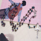 Classic 6mm Crystal Rosary Necklace, Catholic Holy Site Cross Pray Necklace, Fashion Crystal Rose Necklace
