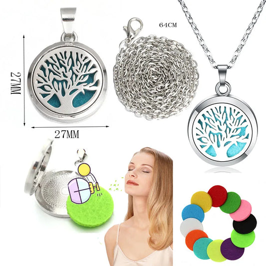 12 Constellations Styles Magnetic Aromatherapy Necklace Jewelry Perfume Pendant Stainless Steel Essential Oil Diffuser Lockets