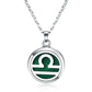 New 12 Constellations Aroma Necklace Stainless Steel Magnetic Pendant Aromatherapy Essential Oil Diffuser Perfume Locket Jewelry