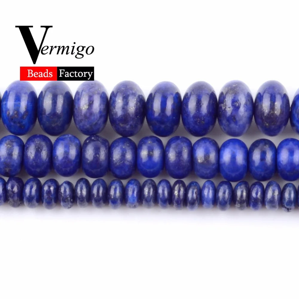 Wholesale Natural Stone Lapis Lazuli Rondelle Beads For Needlework Jewelry Making 2x4x6x8mm Abacus Beads Diy Bracelet 15"