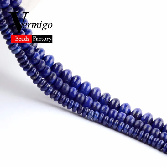 Wholesale Natural Stone Lapis Lazuli Rondelle Beads For Needlework Jewelry Making 2x4x6x8mm Abacus Beads Diy Bracelet 15"