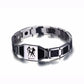 Vnox Gents Carbon Fiber Bracelets for Men Twelve Constellation Gemini Leo Engraved Stainless Steel Bio Energy with tool