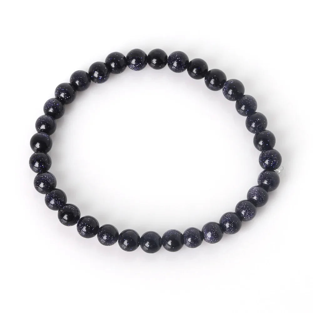 6MM Natural Stone Loose Spacer Beads Bracelet Men Power Charm Bracelet Energy Yoga Mala stretch Bracelets for women