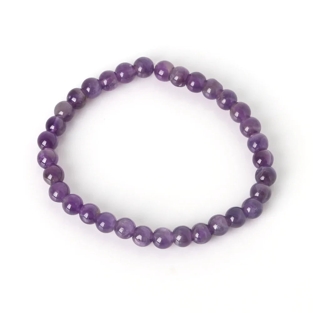 6MM Natural Stone Loose Spacer Beads Bracelet Men Power Charm Bracelet Energy Yoga Mala stretch Bracelets for women