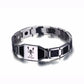 Vnox Gents Carbon Fiber Bracelets for Men Twelve Constellation Gemini Leo Engraved Stainless Steel Bio Energy with tool