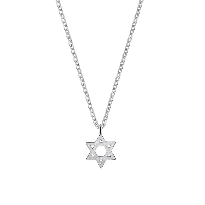 Pentagram Necklaces Pendants Stainless Steel  Chain Star Of David Choker Necklace For Women Jewish Jewelry Collares