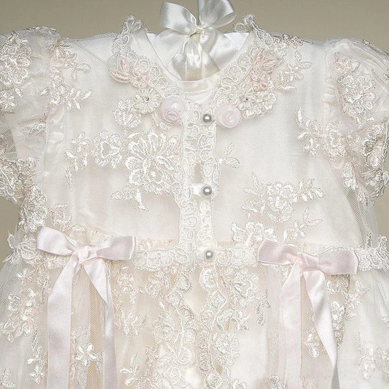 Infant Girl Dress and Hat Set Lace White Newborn Baptism Dress for Girls 3M 6M 1Year Birthday Flower Girl Dress Christening Gown