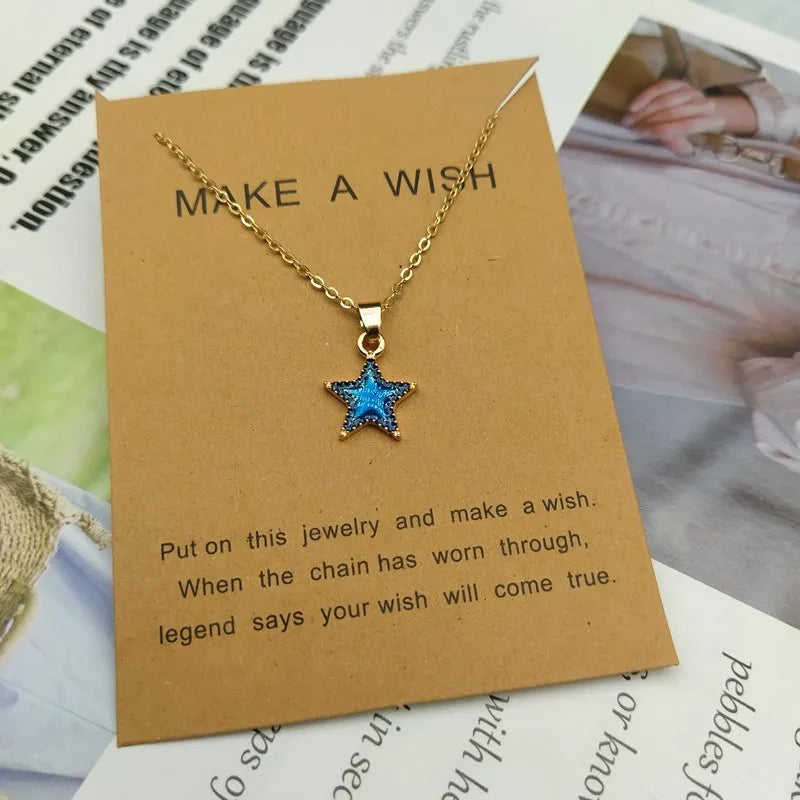 New Fashion Choker Necklace Enamel Star Moon Planet Pendant Necklaces for Women Gifts Collares Collier Ketting Jewelry Wholesale