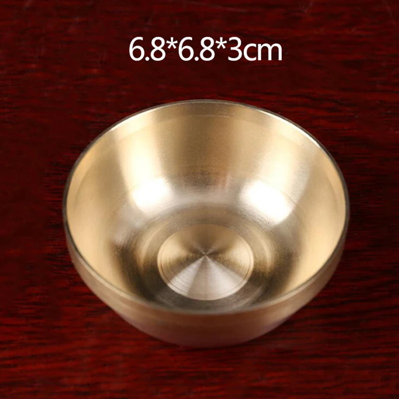 Copper Tibetan Bowl Buddha Disciples to Supply Water Meditation Mini Brass Cup Home Desk Decor