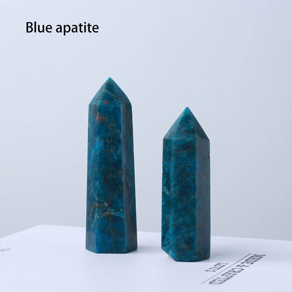 Runyangshi Crystal Point Prism Crafts Natural Stone Quartz Tower 36 Colors Energy Mineral Wand Home Decoration