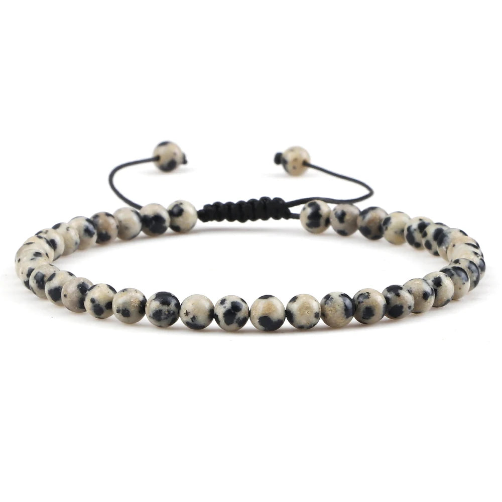 Adjustable Mini Natural Stone Lava Tiger Eye Beaded Bracelets & Bangle for Women Men Chakra Beads Braided Bracelet Charm Jewelry