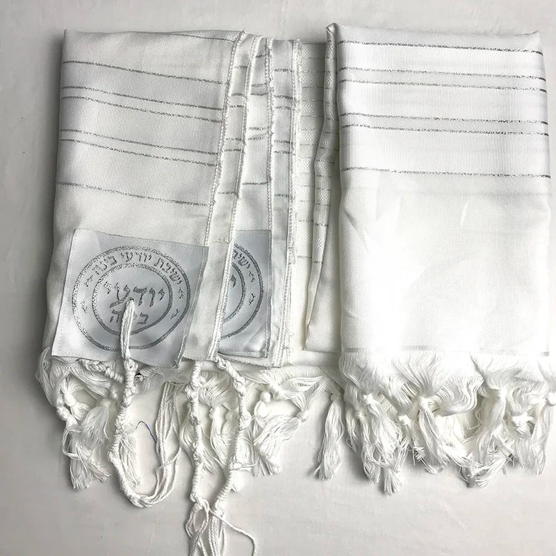 Tallit Israel Jewish Talit New Design White Color Polyester Large Size Prayer Shawl Tallit With Bag 140x190cm