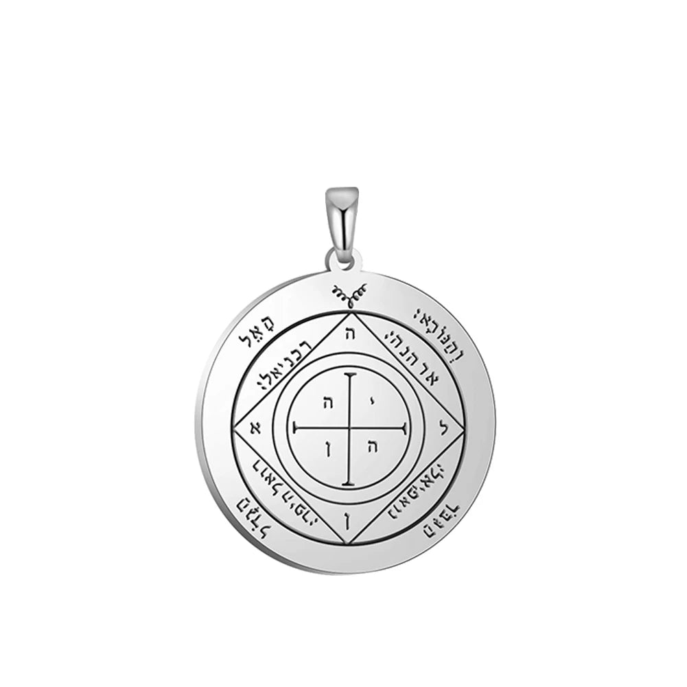 Key of Solomon Pendant for Necklace Stainless Steel Jewelry Amulet Mystical Moon Saturn Jupiter Sun Venus Mars Mercury Charms
