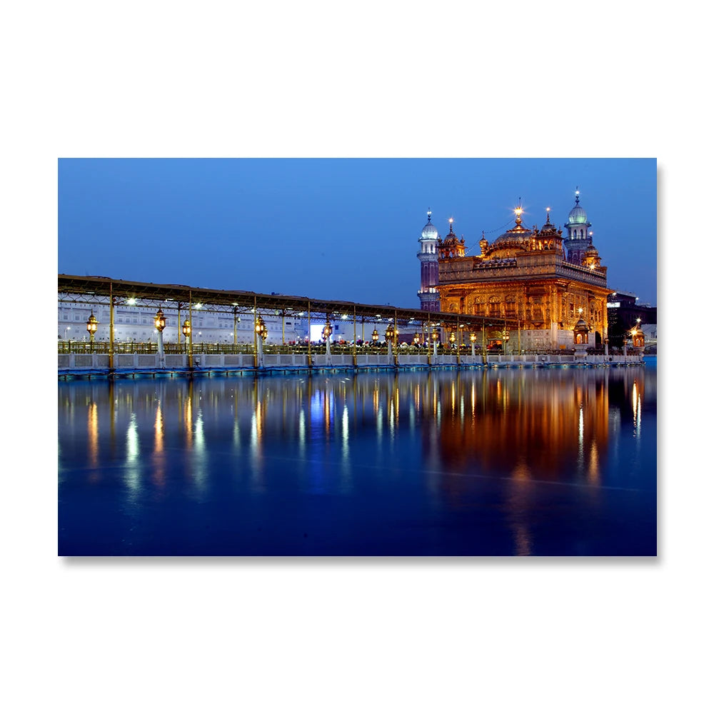 Sikhism Canvas Painting Golden Temple Amritsar Posters Wall Art Hindu Religion Holy Land Pictures for Living Room Decor Unframed