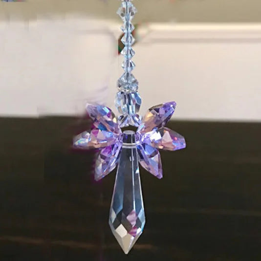 1PCS Rainbow Guardian Angel Crystal Suncatcher Hangings Crystal Glass Ornament Home Garden Decoration Porch Decor