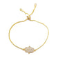 Juya Handmade Copper Adjustable Chains Micro Pave Zircon Enamel Greek Evil Eye Of Fatima Hamsa Hand Bracelets For Women Men