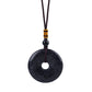 Reiki Healing Crystal Circle Donut Necklace Natural Amethyst Stone Amulet Lucky Coin Pendent Necklace Jewellry Gift Dropshipping