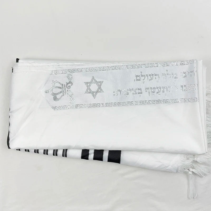 Judaica Israel Jewish Talit Black Polyester Large Size Gadol Prayer Shawl Tallit With Bag 140x190cm
