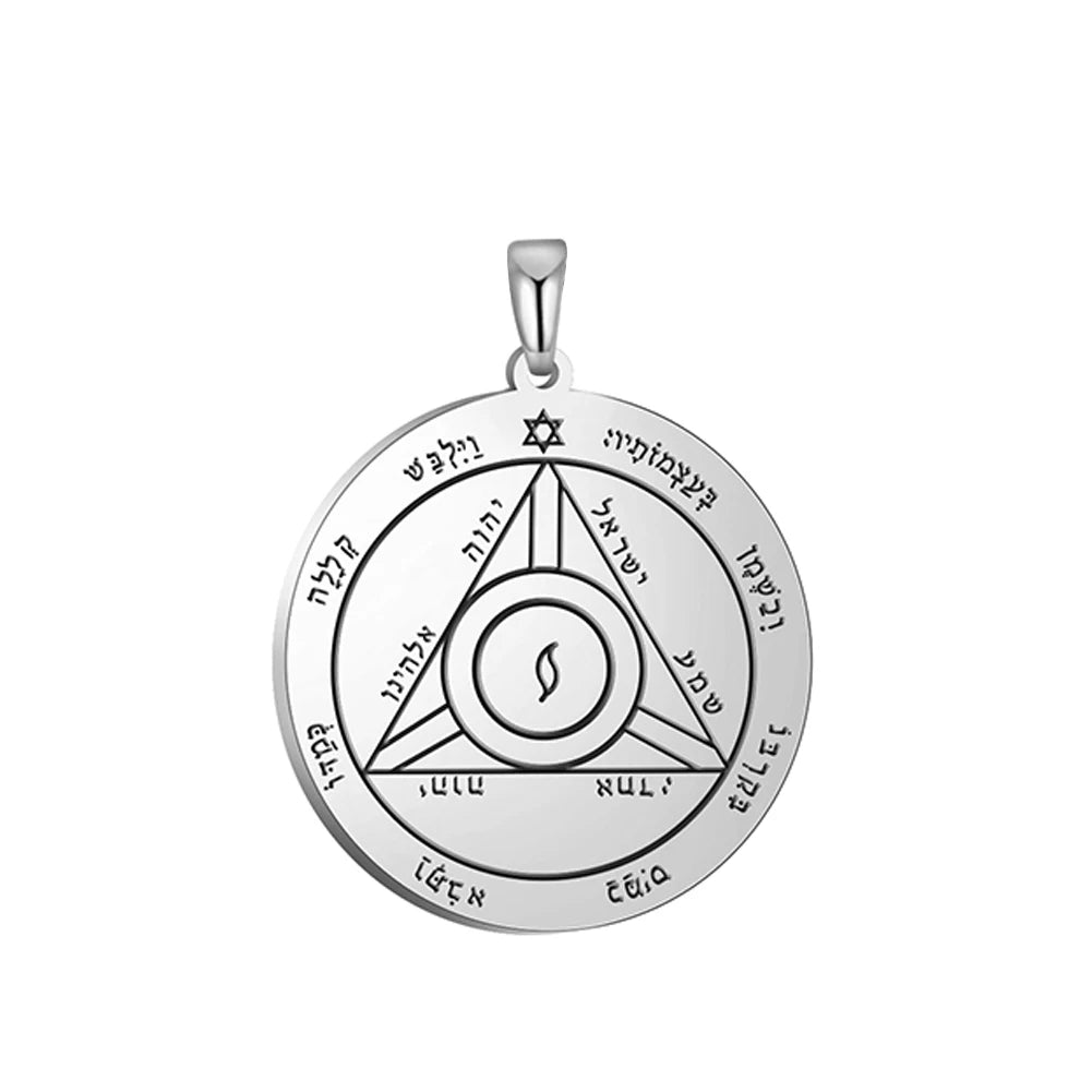 Key of Solomon Pendant for Necklace Stainless Steel Jewelry Amulet Mystical Moon Saturn Jupiter Sun Venus Mars Mercury Charms