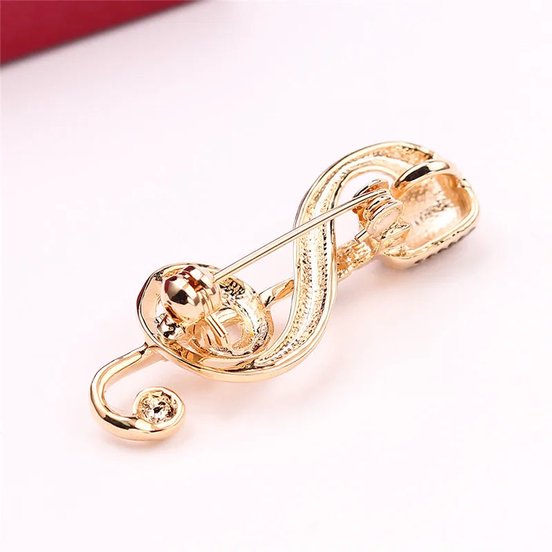 Fashion Microphone Music Note Brooches For Women And Men Gifts Gold Color Lapel Pin Men Backpack Bags Badge Kids Gifts