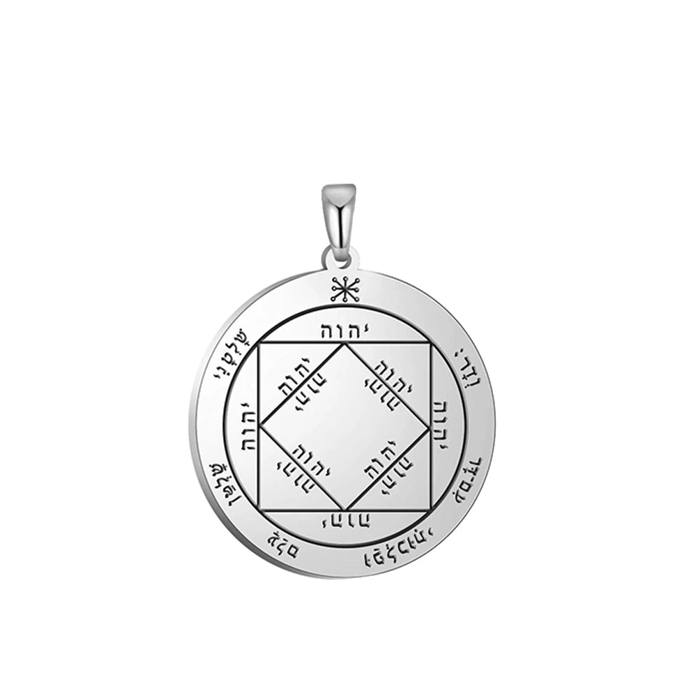 Key of Solomon Pendant for Necklace Stainless Steel Jewelry Amulet Mystical Moon Saturn Jupiter Sun Venus Mars Mercury Charms