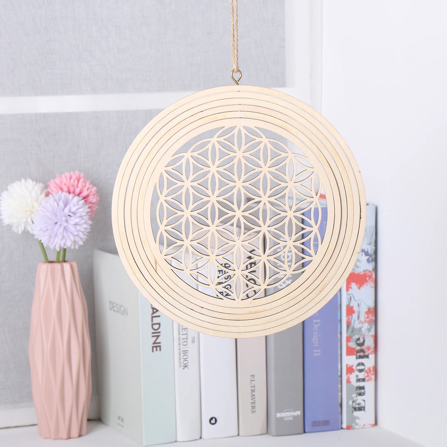 3D Wall Sign Wall Art Flower of Life Wooden Laser Cut Handmade Crafts Sacred Meditation Energy Geometry Ornament Hanging Decor