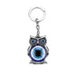 Blue Evil Eye Owl Lucky Charm Car Key Chain Protection Tassel Hanger Crystals Car Key Chain Fashion Jewelry Gift Car Accessories