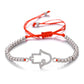 Juya Handmade Copper Adjustable Chains Micro Pave Zircon Enamel Greek Evil Eye Of Fatima Hamsa Hand Bracelets For Women Men