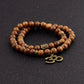 Multilayer Wood Beads Buddha Lotus OM Bracelet Tibetan Buddhist Mala Charm Rosary Bracelet Yoga Wooden For Women Men Jewelry