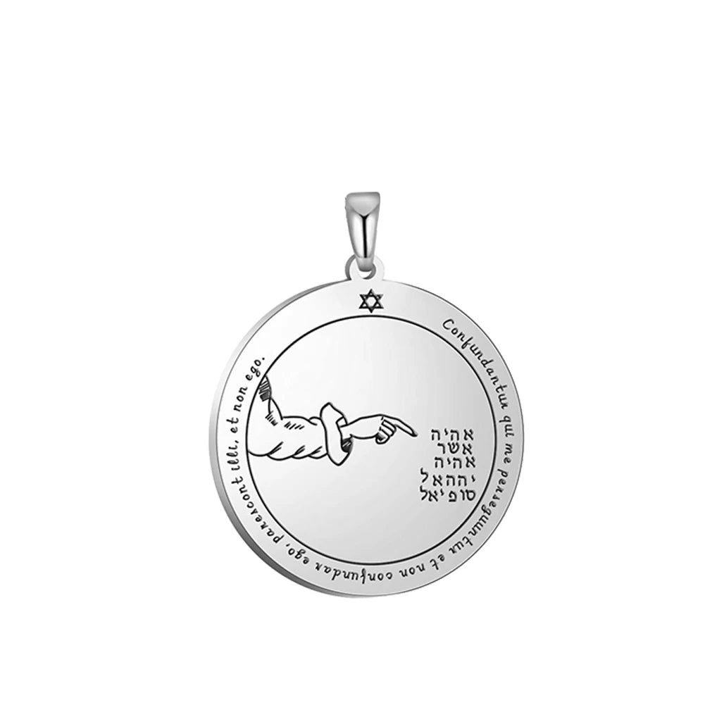 Key of Solomon Pendant for Necklace Stainless Steel Jewelry Amulet Mystical Moon Saturn Jupiter Sun Venus Mars Mercury Charms