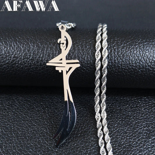 Arabic Sword Saudi Stainless Steel Islamic Muslim Zulfiqar Imam Ali Swords Necklaces for Men Islam Accessories Gift Jewelry 656