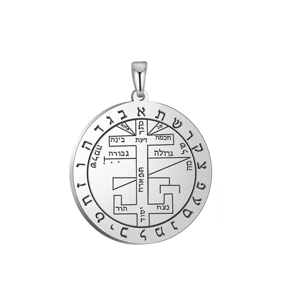 Key of Solomon Pendant for Necklace Stainless Steel Jewelry Amulet Mystical Moon Saturn Jupiter Sun Venus Mars Mercury Charms