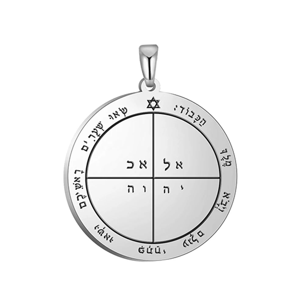 Key of Solomon Pendant for Necklace Stainless Steel Jewelry Amulet Mystical Moon Saturn Jupiter Sun Venus Mars Mercury Charms