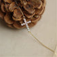 Timeless Classic Inlaid Zircon Cross 925 Sterling Silver 14K Gold Plated Thin Bracelet for Women Party Jewelry Gifts