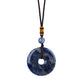 Reiki Healing Crystal Circle Donut Necklace Natural Amethyst Stone Amulet Lucky Coin Pendent Necklace Jewellry Gift Dropshipping