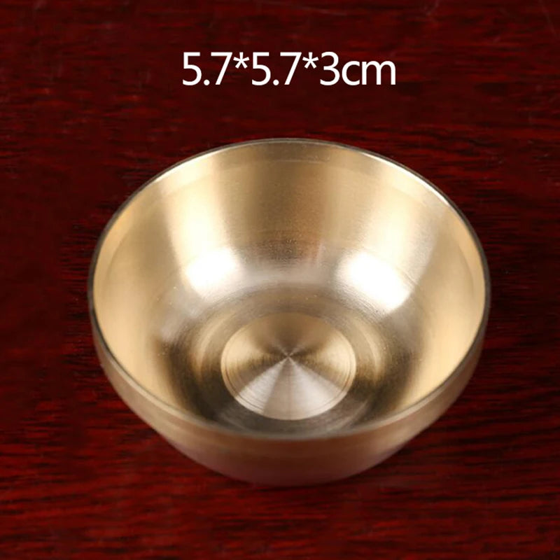 Copper Tibetan Bowl Buddha Disciples to Supply Water Meditation Mini Brass Cup Home Desk Decor
