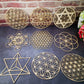 Wooden Flower Of Life Christmas Ornaments, Sacred Geometry Ornaments Home Decoration, Wood Sign Wall Art Seed of Life  Coaster