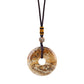 Reiki Healing Crystal Circle Donut Necklace Natural Amethyst Stone Amulet Lucky Coin Pendent Necklace Jewellry Gift Dropshipping